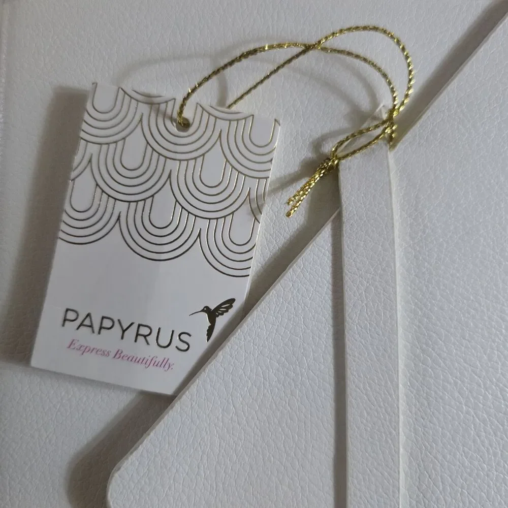 PAPYRUS Faux Leather Journal  240 Lined Pages 6x8 White NEW